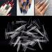 Noverlife 1200PCS C Curved Long Stiletto French False Nail Tips | 10 Sizes Half Cover Acrylic Claw Nails | Nail Art Fingernail Tips for Salon DIY | Clear & Natural - Buy Online on SooperMarket.com
