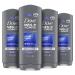Dove Men+Care Sport Body Wash and Face Wash Cleanses and Restores Skin Power + Renew Cleanser That Effectively Washes Away Bacteria With Exfoliating Grains 18 FL Oz (Pack of 4)
