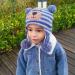 KAKU NANU Toddler Winter Hat with Double Pom Pom | Fleece Lined Beanie for Boys & Girls 1-2 Years | Blue-Grey - Buy Online on SooperMarket.com