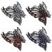 inSowni 4 Pack Korean Decorative Glitter Sparkly Bling Rhinestone Moon Leaf Butterfly Big Plastic Hair Claws Clips Barrettes Clamps Hair Accessories for Women Thick Long Hair (Type C-4 Pack)