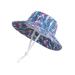 LANGZHEN Beach Sun Protection Hat for Baby Girls Adjustable Toddler Kids Hat Wide Brim Summer Play Hat with Chin Strap Flamingo- navy XL