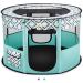 TASDISE Portable Pet Playpen Foldable Dog Playpen Exercise Kennel Tent for Puppy Dog Cat Rabbit, Great for Indoor Outdoor Travel Use with Free Carrying Case Large(43.5"x43.5"x23.5") Green