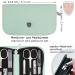 Three Swords 8-Pc Manicure Set 'Roma' | High-Quality Mint Leather Nail Care Kit | Scissors Clippers Tweezers & Glass Files - Buy Online on SooperMarket.com