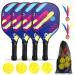 DULCE DOM Pickleball Paddles Set of 2/4 - USAPA Approved, 4 Indoor Outdoor Pickleball Balls, Fiberglass Surface Paddle Racket with Cover Bag, Ideal Training Equipment Gift for Men & Women Colorful