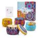 Scented Candles Gifts Set for Women 5.6oz 120 Hours Burning Time Natural Soy Wax Candle Aromatherapy Candle Portable Tin Candle Gift Set 4 Fragrance - Spring Lavender Lemon and Mediterranean Fig Classic Pattern