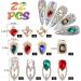 Cadeya Nail Charms 22 Pcs Rhinestone Gems for 3D Nail Art - Gold Alloy Crystals - Buy Online on SooperMarket.com