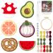 HAND U JOURNEY 6PCS Embroidery Punch Needle Food Series Refrigerator Magnets Set  Rug Punch Decoration DIY Kit for Children and Adult Beginner