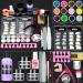 Acrylic Nail Kit Acrylic Powder and Liquid Set, Full Nail Kit Set Professional Acrylic with Everything, DIY Acrylic Nail Kit with Monomer Practice Finger Brush Tips for Beginners