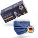 Charlemain 50x op masks made in Germany EN 14683 Type IIR medical mouth-nose protection BFE 99.9% 3-layer latex-free MNS one-way face masks-Navy blue 50 pieces (1 Pack) Navy blue