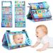 Dcsioike baby toys 0-3-6-9 months baby fabric books with mirror contrast montessori toys baby foldable & for hanging gifts for newborn young girls baby mirror toys 02