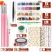 Teenitor Nail Art Kit with Glitter, Stickers, Brushes, Dotting Tool, Gems, Striping Tape - Perfect for Beginners - Buy Online on SooperMarket.com