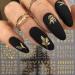 Gold Nail Art Stickers Flower Nail Stickers 3D Metallic Self-Adhesive Nail Decals Gold Flower Leaf Lace Nail Art Supplies Luxury Nail Sticker Geometry Line Nail Designs for Women Nail Art Decoration