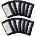 Pro Athletics QB Playbook Wristband - Football Quarterback Play Wristbands for Adult and Youth - Wrist Coach for All Sports with 3 Compartments Youth | 12-Pack Black