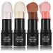 CCbeauty Contour Highlighter Bronzer Blush Multi Stick, Cream Shimmer Highlight Bronze Blushes Sticks, Face Eye Brighten Contouring Shaping Shimmer Stick Set, Professional Facial Makeup Kit, Mothers Day Gifts Sets for Her Girls Women, 4Pcs 06# Highlighter