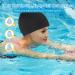 Buy 2-Pack Elastic Bath Caps for Adults | Comfortable Unisex Swimming Caps with Ear Protection - Dark Blue & Black - Buy Online on SooperMarket.com