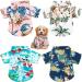 Weewooday 4 Pieces Pet Summer T-Shirts Hawaii Style Floral Dog Shirt Hawaiian Printed Pet T-Shirts Breathable Pet Cool Clothes Beach Seaside Puppy Shirt Sweatshirt for Dogs Pet Puppy (Small) Small Floral Style