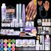 SAVILAND Acrylic Nail Kit for Practice: Premium Nails Kit Acrylic Set with Nail Practice Hand Training Mat Acrylic Powder Liquid Brush for Beginner Practice Extension Carving Home
