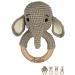 Wondering - personalized bite ring for baby's - cute greifling for baby's from 0 months - baby bassel with name as a baptismal gift for girls and boys (with engraving elephant) with engraving elephant