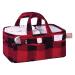 Trend Lab Red Buffalo Check Storage Caddy for Baby Nursery | Diaper Organizer 12x6x8 | Changing Table Accessories - Buy Online on SooperMarket.com