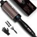Terviiix 45mm Hot Brush Double MCH Ceramic Thermal Brush Tourmaline Ionic 2 in 1 Heated Hair Curling Wand Brush Digital Display 5 Temperatures Curling Iron Dual Voltage for Long Hair 45mm Black