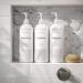 MOIIKKO 32oz Refillable Shampoo and Conditioner Bottles - Pack of 3, White Dispensers with Waterproof Labels - Modern Bathroom Accessories - Buy Online on SooperMarket.com