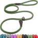 Fida Durable Slip Lead Dog Leash, Heavy Duty 1/2" x 6 FT Comfortable Strong Rope Slip Leash for Large, Medium & Small Dogs No Pulling Pet Training Leash with Highly Reflective Threads Large(1/2"-6ft) Green