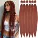 Xusuperb 30 inches long Pre Stretched Braiding Hair Ginger Color 350# Easy Braids Extensions Kopperrot Kanecalon Kunsthaar for braiding Ginger 6 packs soft yaki braids hair extensions (350#) 76 cm (6 Pack) 350#