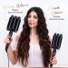 3 Barrel Curling Iron Wand - Ceramic Tourmaline Beach Waver & Crimper for Waves - Adjustable Temperature - Black - Buy Online on SooperMarket.com