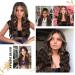 Long Brown Wavy Wig 24 Inch Highlight Wigs for Women Middle Part Curly Synthetic Hair Natural Looking Heat Resistant Fiber for Daily Party Use (Brown Mixed Blonde) - Buy Online on SooperMarket.com