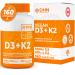 New Max Strength Vegan D3 + K2 | Bonus Size 160 Capsules | Immune Bone & Heart Health Supplement | Essential Vitamins for the Maintenance of Good Health | Canadian Made Quality Assured