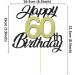 Sumerk 60th Birthday Cake Attachments - Gold & Black Decoration Accessories | Perfect for 60th Birthday Party - Buy Online on SooperMarket.com
