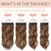 4PCS Curly Clip in Hair Extensions 22 Inches Synthetic Hair Pieces - Chocolate Brown to Sandy Brown - Full Head Wavy Hair for Women - Buy Online on SooperMarket.com
