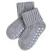 FALKE Unisex Baby Catspads Cotton Slipper Socks Soft Blue White More Colours Thick Warm Plain With Printed Silicone Nubs On Soles For An Improved Grip 1 Pair 0-6 Months Grey (Light Grey 3400)