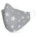 Dance pattern makeshift mask washable 100% cotton for children and adults - nose bracket and filter bag - mouth and nose protection 2 -layer - Oeko -Tex standard 100 star gray white M (1 Pack)