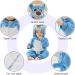 COOKY.D Baby Hooded Rompers | Winter Flannel Jumpsuit Pajamas 3-6 Months Blue - Buy Online on SooperMarket.com