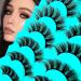 7 Pairs of 3D False Eyelashes Cat Eye Fluffy Volume D Curl Cat Eye Artificial Eyelashes Natural Look Reusable Handmade Faux Mink Makeup Eyelashes (BH02) 7B-D-Curl-H02 - Buy Online on SooperMarket.com