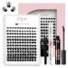Eyelash Glue Remover for Cluster Lashes 10ML Eyelash Extension Remover for Lash Clusters with DIY Eyelash Extension Kit 144 Pcs Lash Clusters Thin Band Cluster Lashes with Super Hold