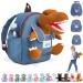 Naturally KIDS Small Dinosaur Backpack - Dinosaur Toys for Kids 3-5 - Toddler Backpack for Boy Girl w Stuffed Animal - Gifts for 3 Year Old Boy - w Pockets & Reflective Logo - Backpack w Brown T Rex 01 Brown T-rex Small Backpack