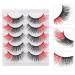 KALLORY 5 Pairs Red Colored Wispy Lashes - Natural Look 3D Eyelash Strips for Women & Girls - Perfect for Any Occasion - Buy Online on SooperMarket.com