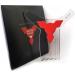 The BEARD NINJA - Beard Shaping Tool Template. Clear Shaper Guide for Lineup & Edging. Transparent Stencil Styling Goatee Mustache & Neckline + Curve/Step or Straight Cut +Anti-Slip Grip (Red)