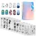 Alexnailart 10 Pieces Nail Stamping Plates Nail Art Plates Set Multi-Patterns Image Template Nail Design Manicure Stencils Tool with Storage Bag (Set5)