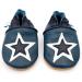 Dotty Fish Soft Leather Baby Shoes | Toddler Boys Non-Slip Suede Sole | Navy & White Star | 0-6 Months - 4-5 Years - Buy Online on SooperMarket.com