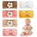 Uwiyo 6 pieces baby turban headband nylon frontal ligaments for girls loop headband flower headband baby soft hair straps elastic baby turban headband for newborns toddlers