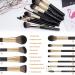 MAANGE 10-Piece Travel Makeup Brushes Set with Case - Foundation Kabuki Blush Eyeshadow Brushes, Sponge, and Cleaner (Blackgold) - Buy Online on SooperMarket.com