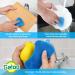 Silicone Sponge Dish Washing Kitchen Gadgets Brush (3 Pack) Blue+Grey+Green - Geloo - Buy Online on SooperMarket.com