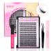 Calailis DIY eyelash Extensions Set 156 pieces D Curl Individual eyelashes with eyelash adhesives and Sealer eyelashes remover and eyelash applicator lash extension set (DD509 kit)
