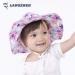 LANGZHEN Baby Girls Beach Sun Hat with Chin Strap | Wide Brim Toddler Kids Hat for Summer Play | Maple Leaves Design | 6-12 Months - Buy Online on SooperMarket.com