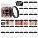 36PCS 8OZ Plastic Jars with Screw On Lids, Pen and Labels Refillable Empty Round Slime Cosmetics Containers for Storing Dry Food, Makeup, Slime, Honey Jam, Cream, Butter, Lotion (Clear & Black)