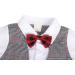 AmzBarley Baby Boys Gentlemans Outfit Suit | Long/Short Sleeve Shirt Pants Vest Bowtie Tuxedo Rompers | Grey 129 | 18-24 Months - Buy Online on SooperMarket.com