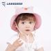 LANGZHEN Baby Girls Beach Sun Hat with Chin Strap - Pink Cat Design | Adjustable Toddler Kids Wide Brim Summer Play Hat - 6-12 Months - Buy Online on SooperMarket.com